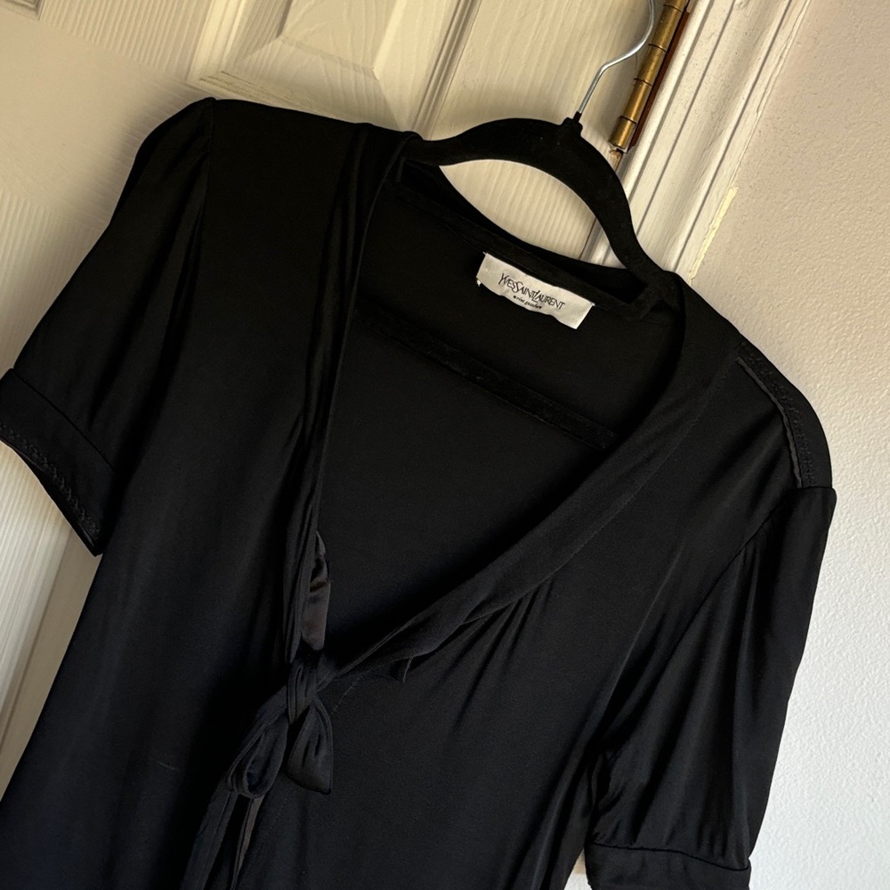 YSL Short Sleeve Tie-Front Top